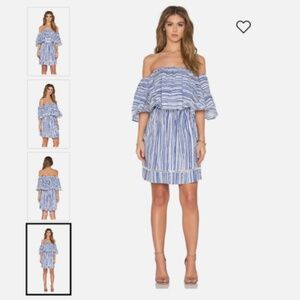 NWT Nicholas Washed Stripe Frill Mini Dress